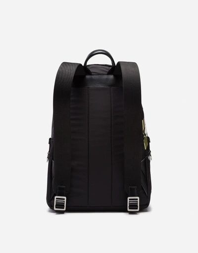 Shop Dolce & Gabbana Printed Nylon Vulcano Backpack In Black