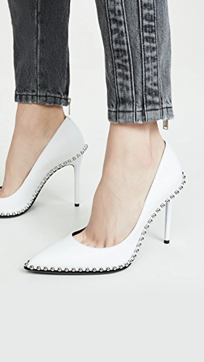 Shop Alexander Wang Rie Pumps In White