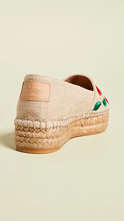 Shop Castaã±er Kenda Platform Espadrilles In Natural/rojo