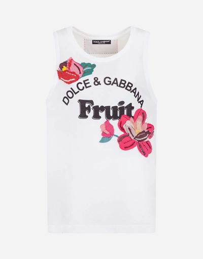 Shop Dolce & Gabbana Printed Cotton T-shirt In White