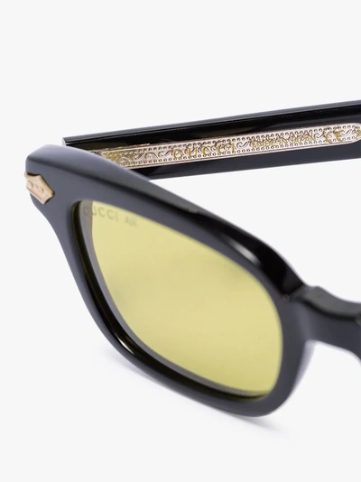 Shop Gucci Eyewear Klassische Sonnenbrille In Black