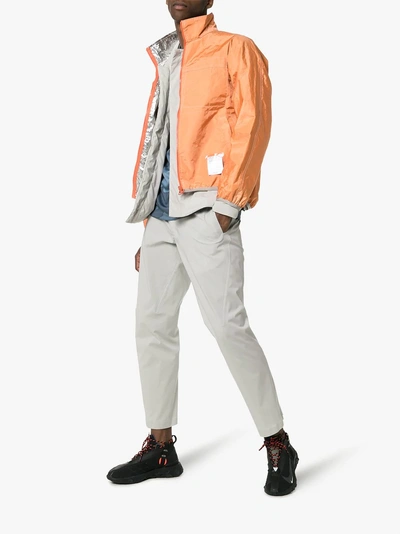 Shop Satisfy Orange Reversible Windbreaker Jacket