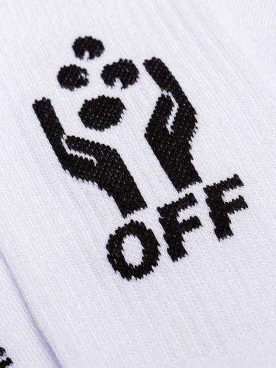 Shop Off-white White Hands Image Cotton Socks