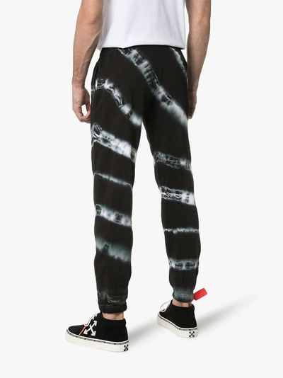 Shop Ashley Williams Tie Dye Slogan Print Cotton Track Pants In Black