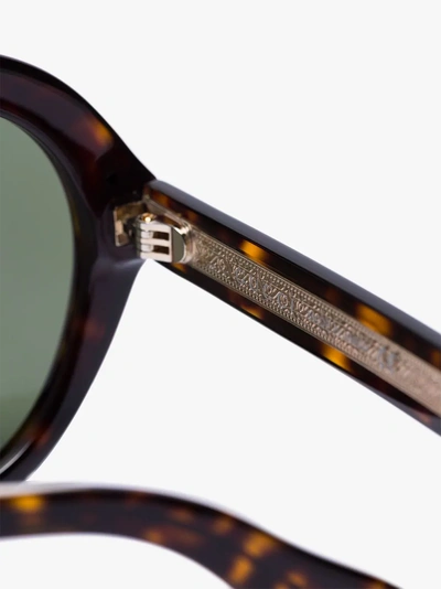 Shop Gucci Eyewear Brown Havana Tortoiseshell Aviator Sunglasses In Black