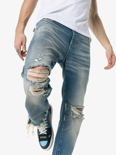 Shop Faith Connexion Slash Straight Jeans In Indigo