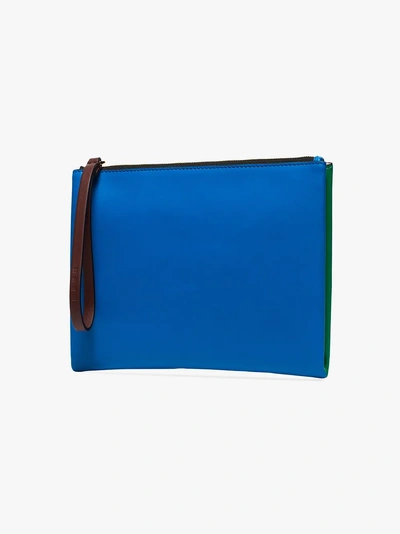 Shop Marni Clutch In Colour-block-optik In Blue