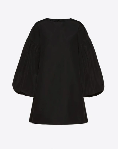 Shop Valentino Micro Faille Dress In Black