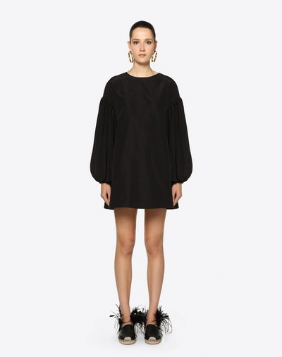 Shop Valentino Micro Faille Dress In Black