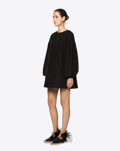 Shop Valentino Micro Faille Dress In Black