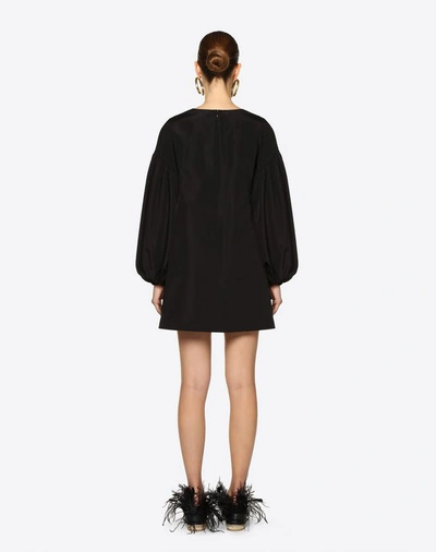 Shop Valentino Micro Faille Dress In Black