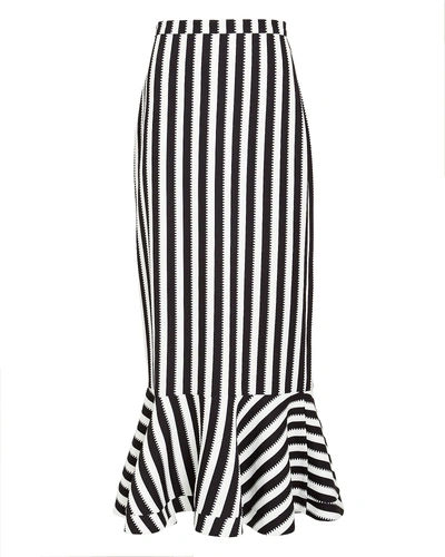 Shop Saloni Portia Striped Crepe Skirt In Multi