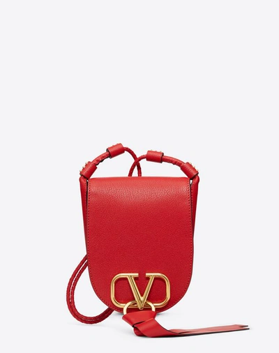 Shop Valentino Garavani Small Vring Crossbody Bag In Rouge Pur