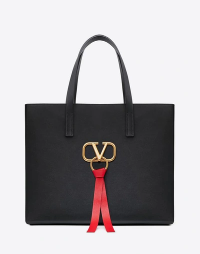 Shop Valentino Garavani Large Vring Shopping Tote In Black