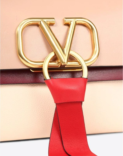 Shop Valentino Garavani Small Vring Smooth Calfskin Crossbody Bag In Skin Color