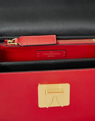 Valentino Garavani Small Vring Calfskin Shoulder Bag In Pure Red