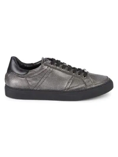 Shop Alessandro Dell'acqua Low Top Leather Sneakers In Grey