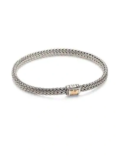 Shop John Hardy Classic Chain Hammered 18k Yellow Gold & Sterling Silver Extra-small Bracelet In Hammered 18k Gold