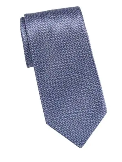Shop Brioni Wave Print Tie In Purple