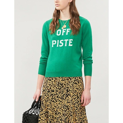 Frame Off Piste-intarsia Wool And Cashmere-blend Jumper In Cedar Green