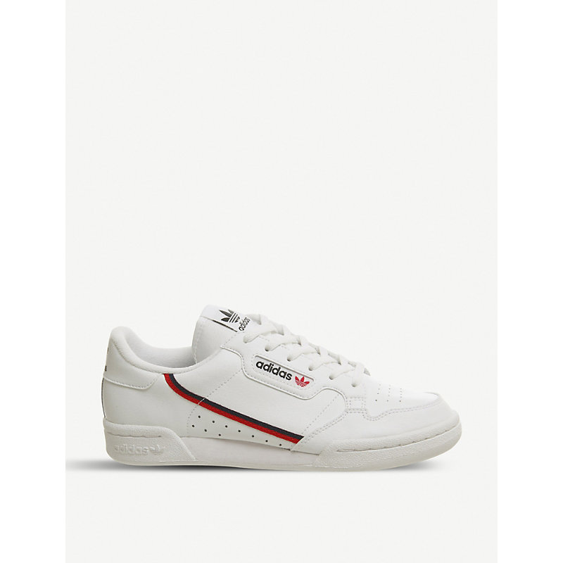 adidas continental 80s junior trainers white scarlet collegiate navy
