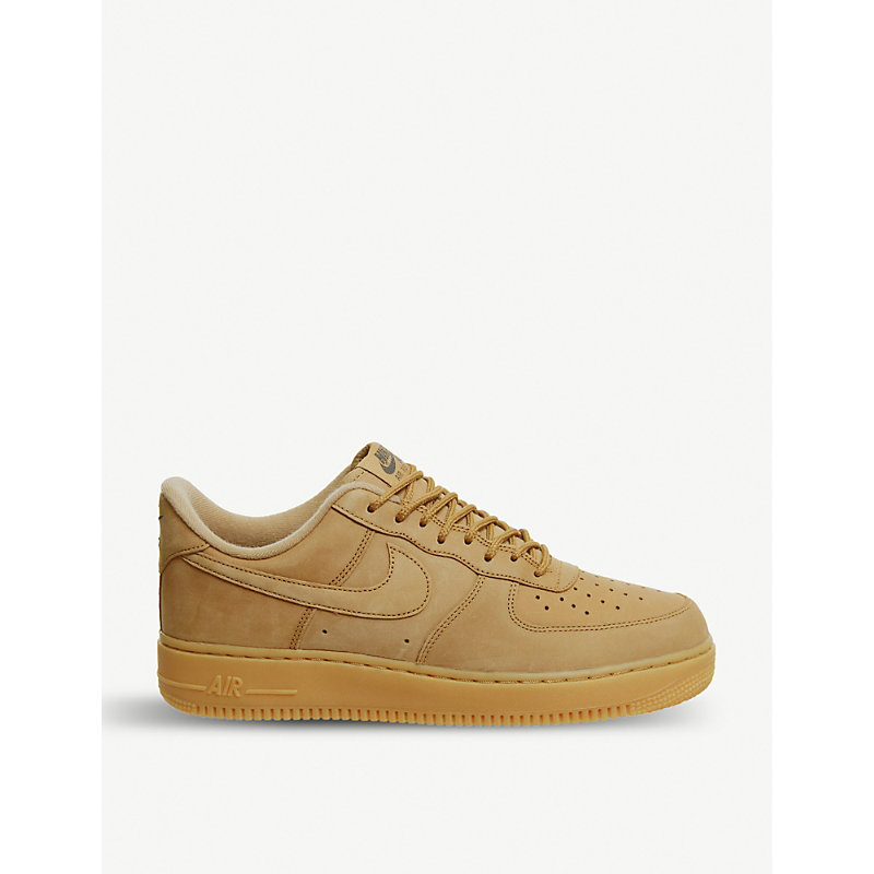 nike nike air force one trainers flax suede gum