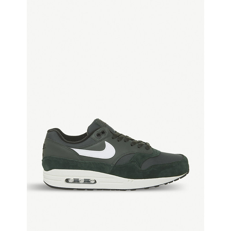 Nike Air Max 1 Suede Trainers In Outdoor Green Sail | ModeSens