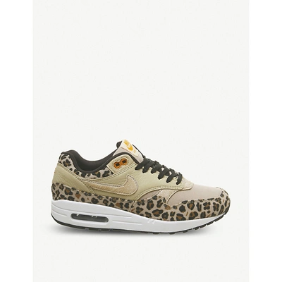 Nike Air Max 1 Leather And Textile Trainers In Desert Ore Leopard | ModeSens