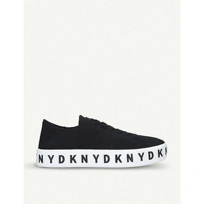 Dkny Banson Leather Flatform Trainers In Black | ModeSens