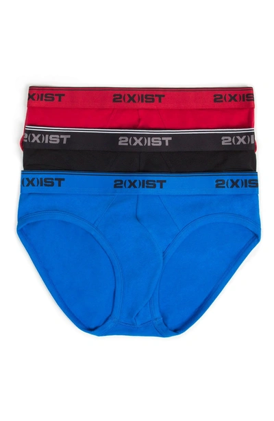 Shop 2(x)ist 3-pack Stretch No-show Briefs In Red/ Black/ Skydiver