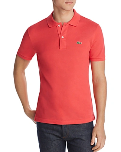 Shop Lacoste Pique Slim Fit Polo Shirt In Pink