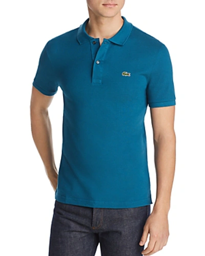 Shop Lacoste Pique Slim Fit Polo Shirt In Teal