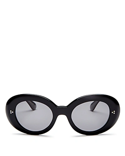 Shop Oliver Peoples Women's Erissa Polarized Round Sunglasses, 52mm In Black/gray Polarized