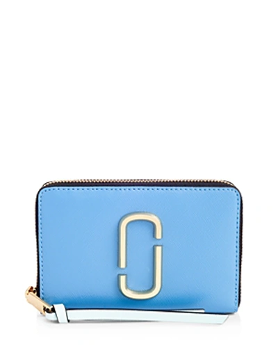 Shop Marc Jacobs Snapshot Standard Small Leather Wallet In Aquaria Multi/gold