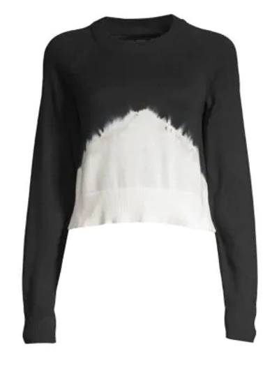 Blanc Noir Dip dye Cotton Cardigan In Black White ModeSens