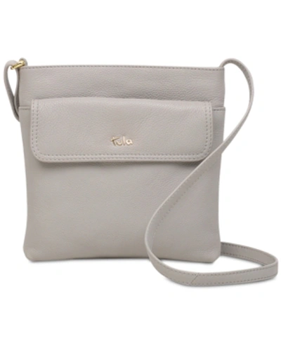 Shop Tula England Zip Top Crossbody In Ash/gold