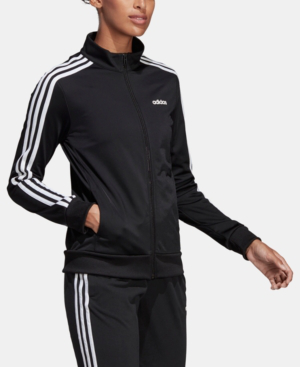 adidas originals three stripe track jacket in black