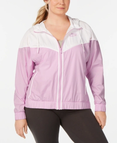 Shop Nike Plus Size Sportswear Windrunner Jacket In Pink Foam/pink
