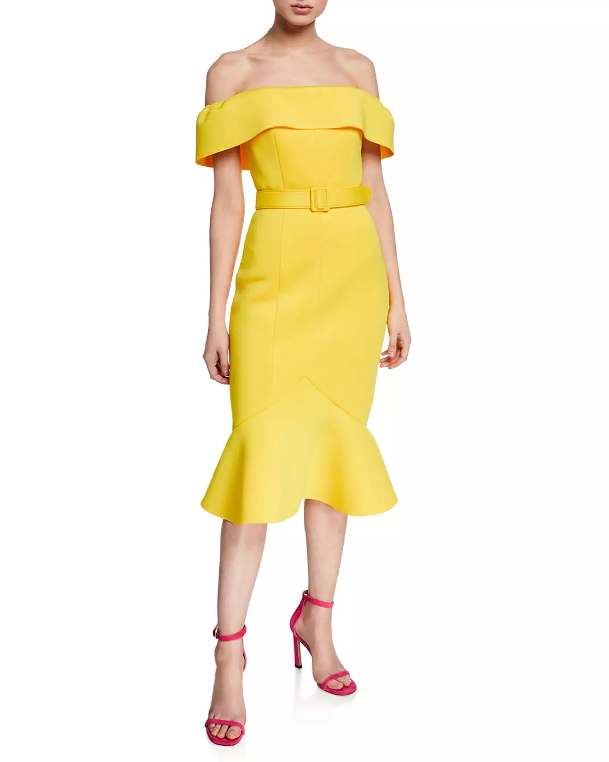 badgley mischka yellow dress