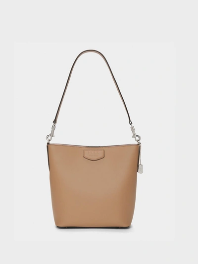 Shop Donna Karan Sullivan Leather Bucket Bag In Latte