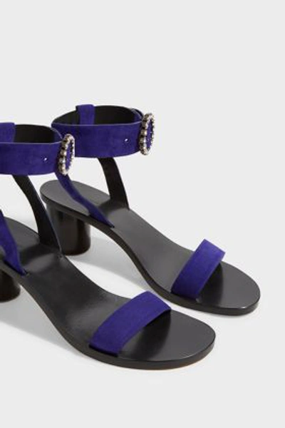 Shop Isabel Marant Jaykee Buckle-embellished Sandals In Blue