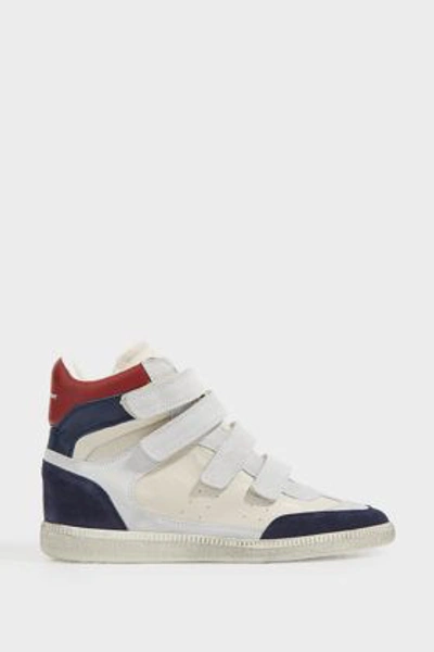 Shop Isabel Marant Bilsy Trainers In Navy, White And Red
