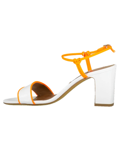 Shop Tabitha Simmons Bungee Block Heel In Wht-orng