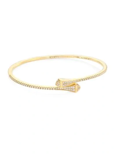 Shop Marli 18k Yellow Gold & Diamond Bangle Bracelet