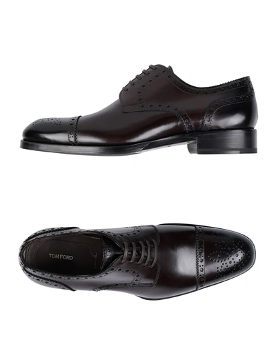 Shop Tom Ford Lace-up Shoes In Dark Brown