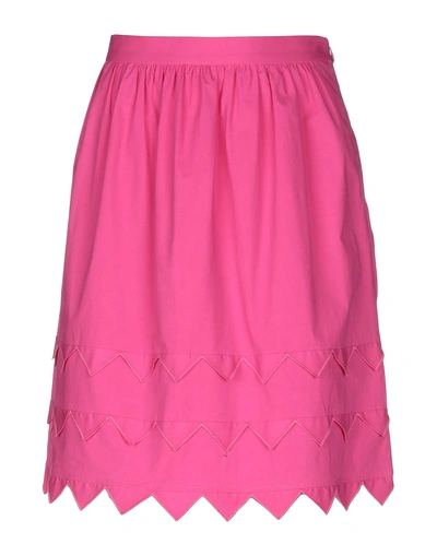 Shop Moschino Cheap And Chic Knee Length Skirt In Fuchsia