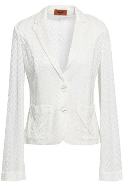 Shop Missoni Woman Crochet-knit Blazer Ivory