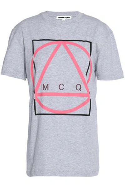 Shop Mcq By Alexander Mcqueen Woman Printed Cotton-jersey T-shirt Gray