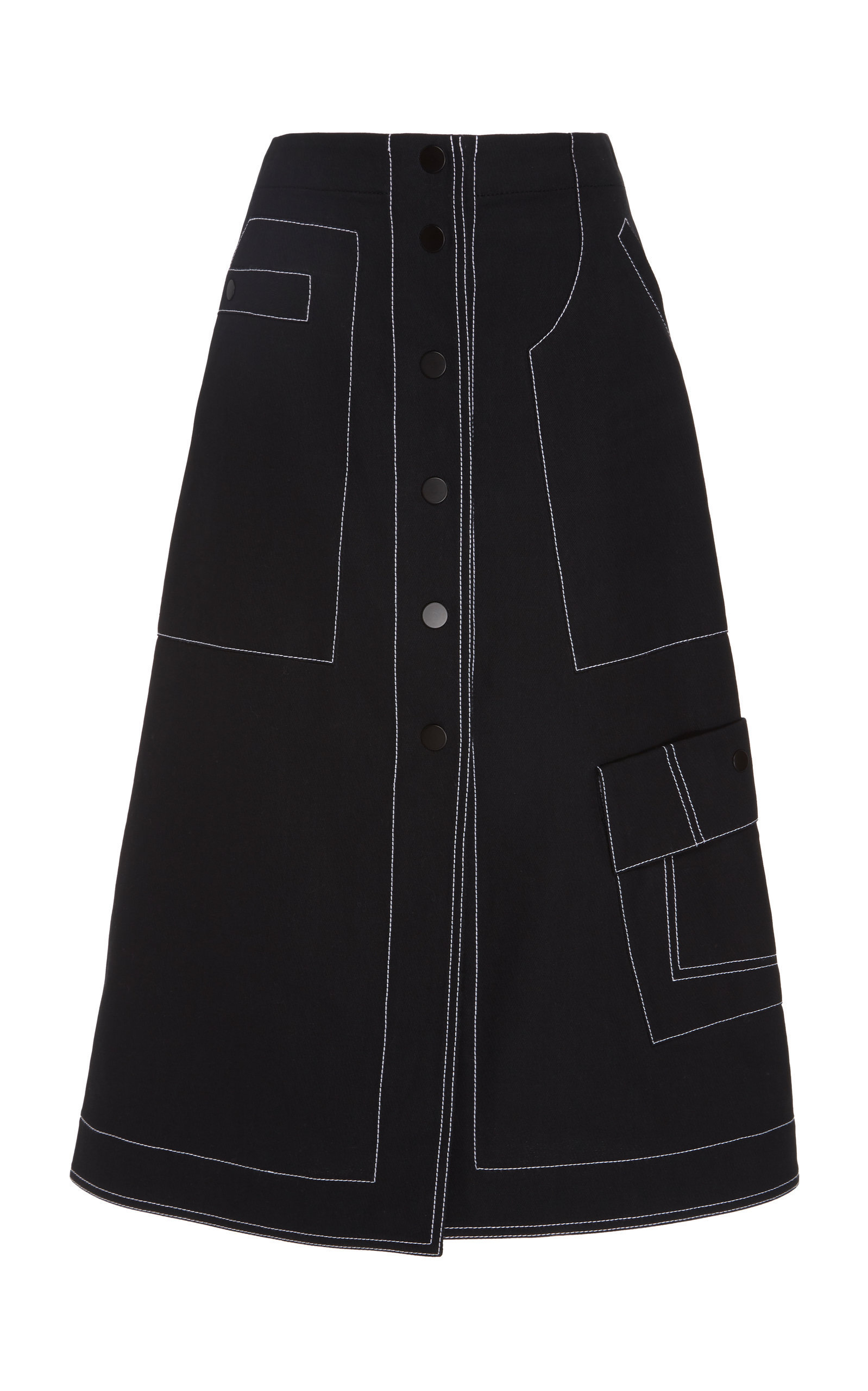 black skirt white stitching