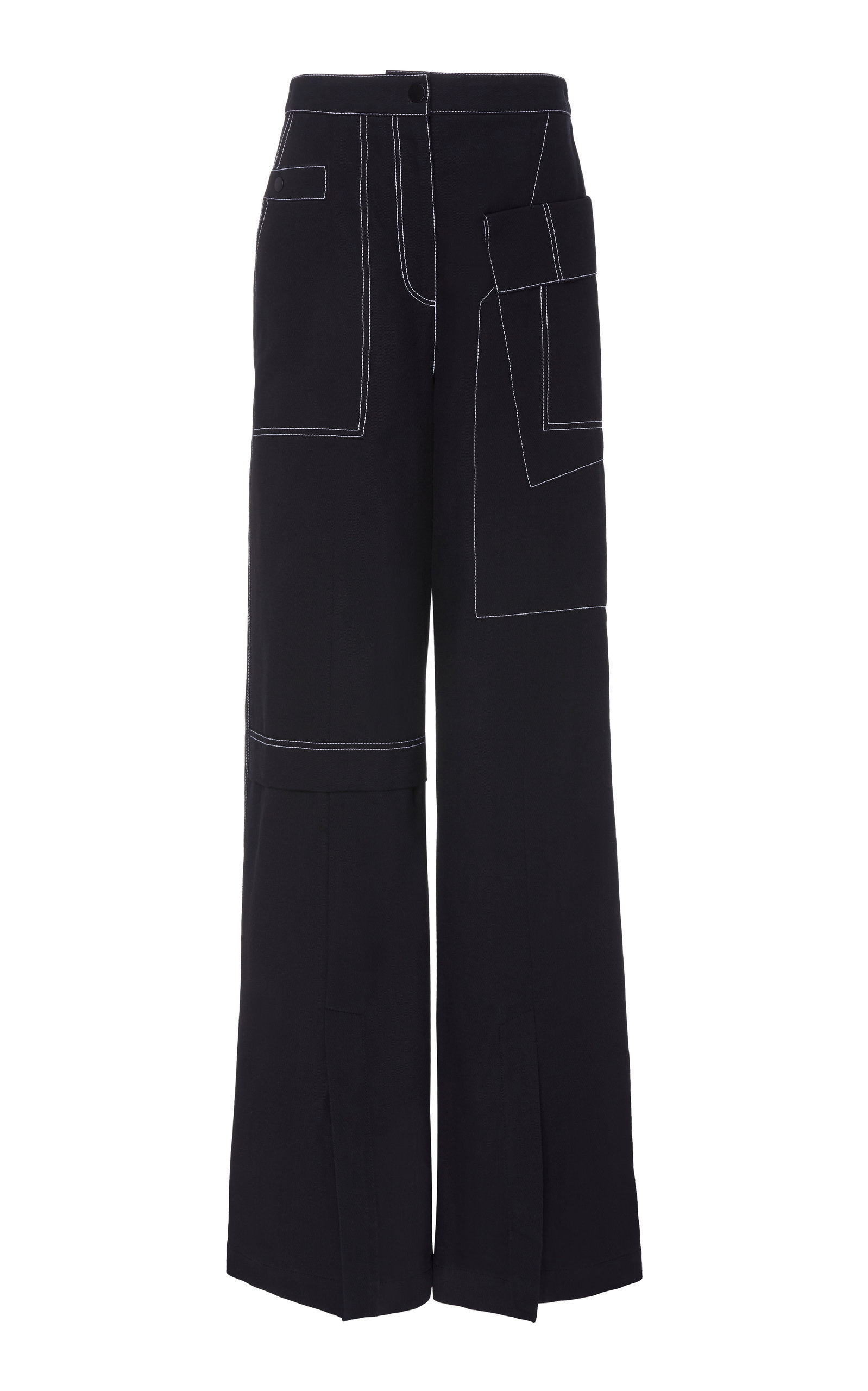 black wide leg cargo pants